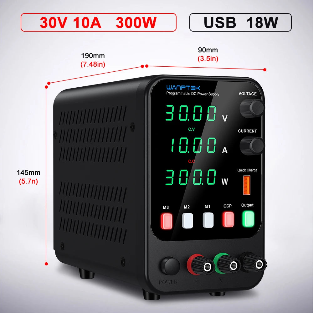 Wanptek Lab Bench Power Supply  120V 3A Adjustable Voltage