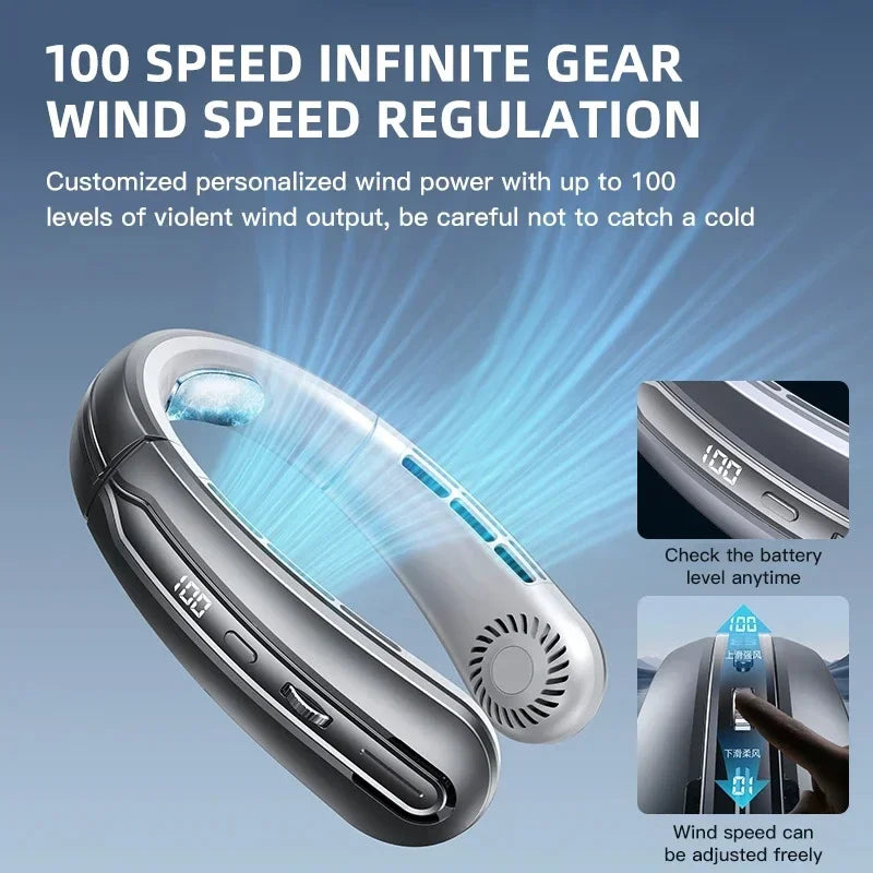 XIAO 8000mAh USB Hanging Neck Fan Portable Bladeless