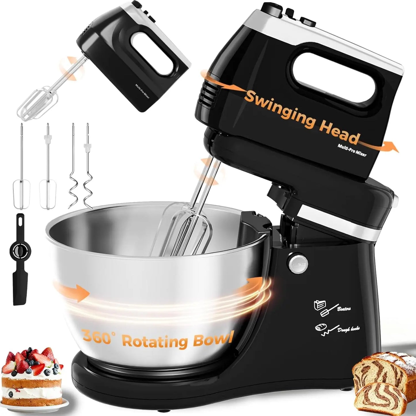 Multi Pro Mixer Stand Mixer 2-IN-1 Electric Kitchen Mixer