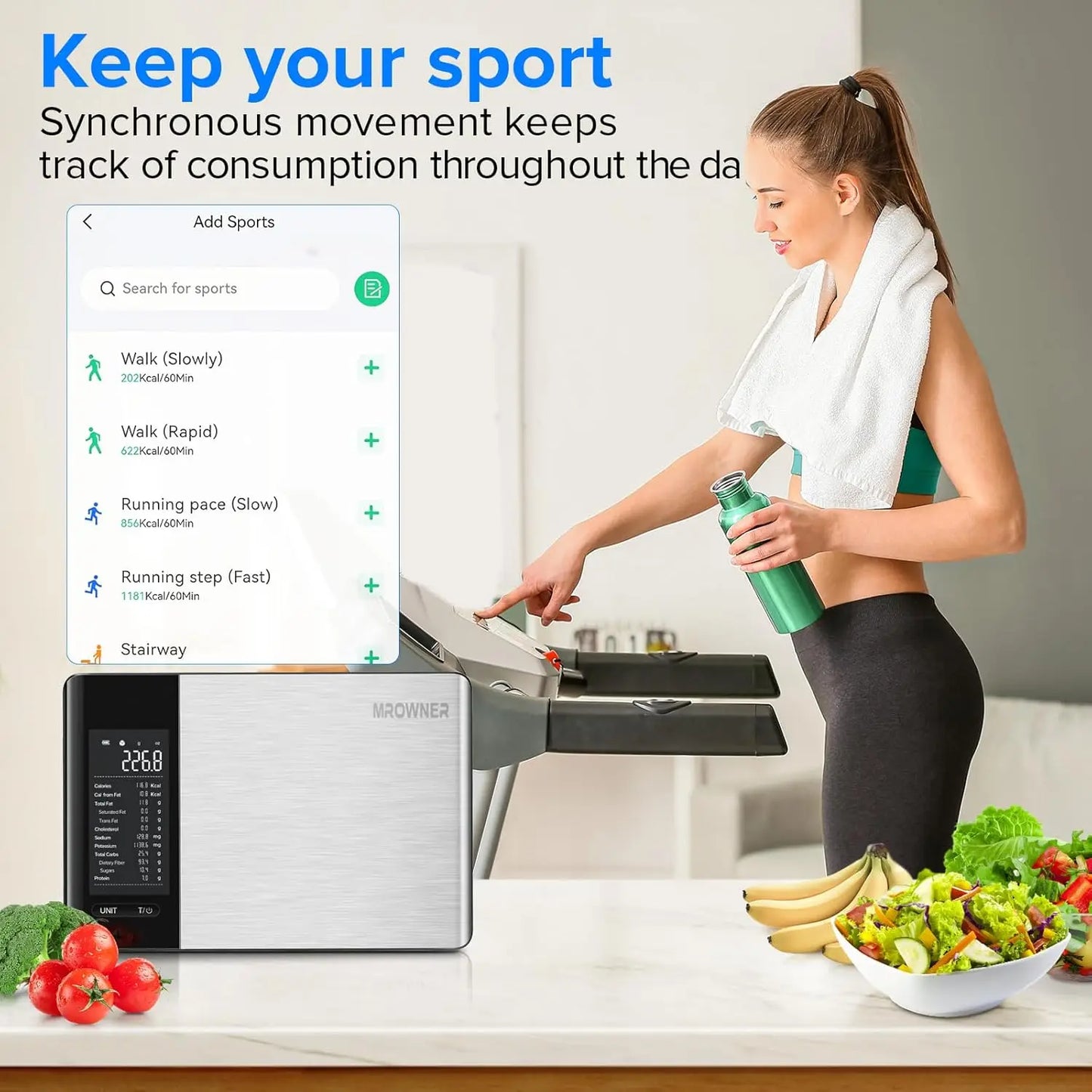 MROWNER Smart Food Scale with Nutritional Calculator App