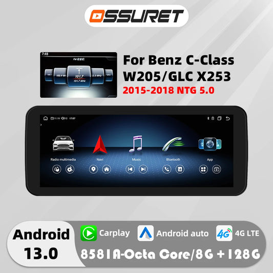 10.25"Android Auto Car radio Multimedia player For Mercedes Benz C-Class
