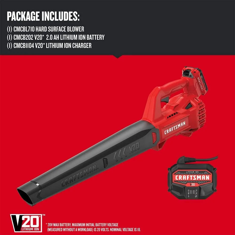 CRAFTSMAN 20V MAX Cordless Leaf Blower with Battery and Charger