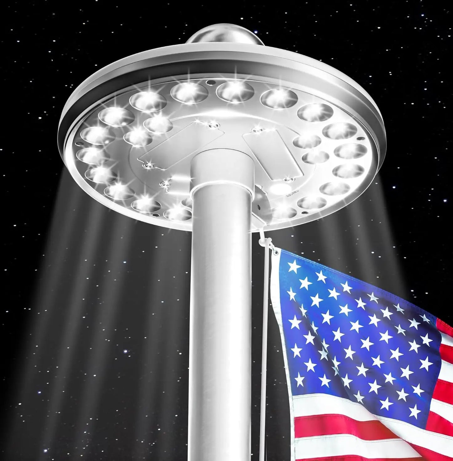 Solar Flag Pole Light - 1300 Lumen for Outdoor Flags