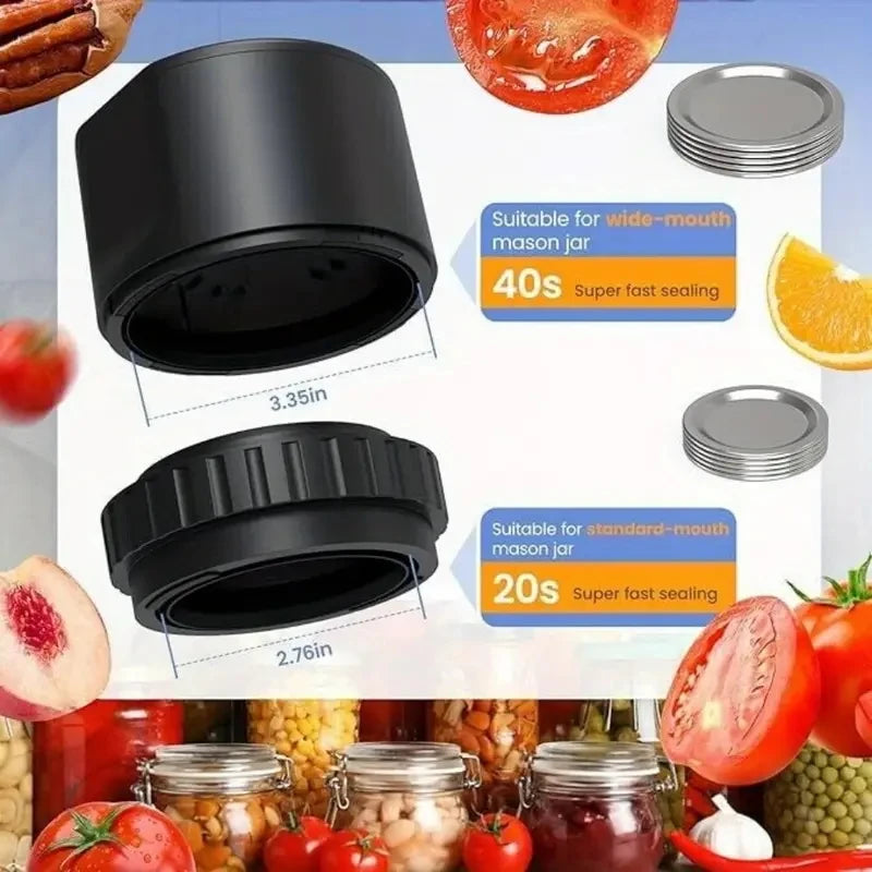 Electric Mason Jar Vacuum Sealer Kit - Automatic Vacuum Sealer