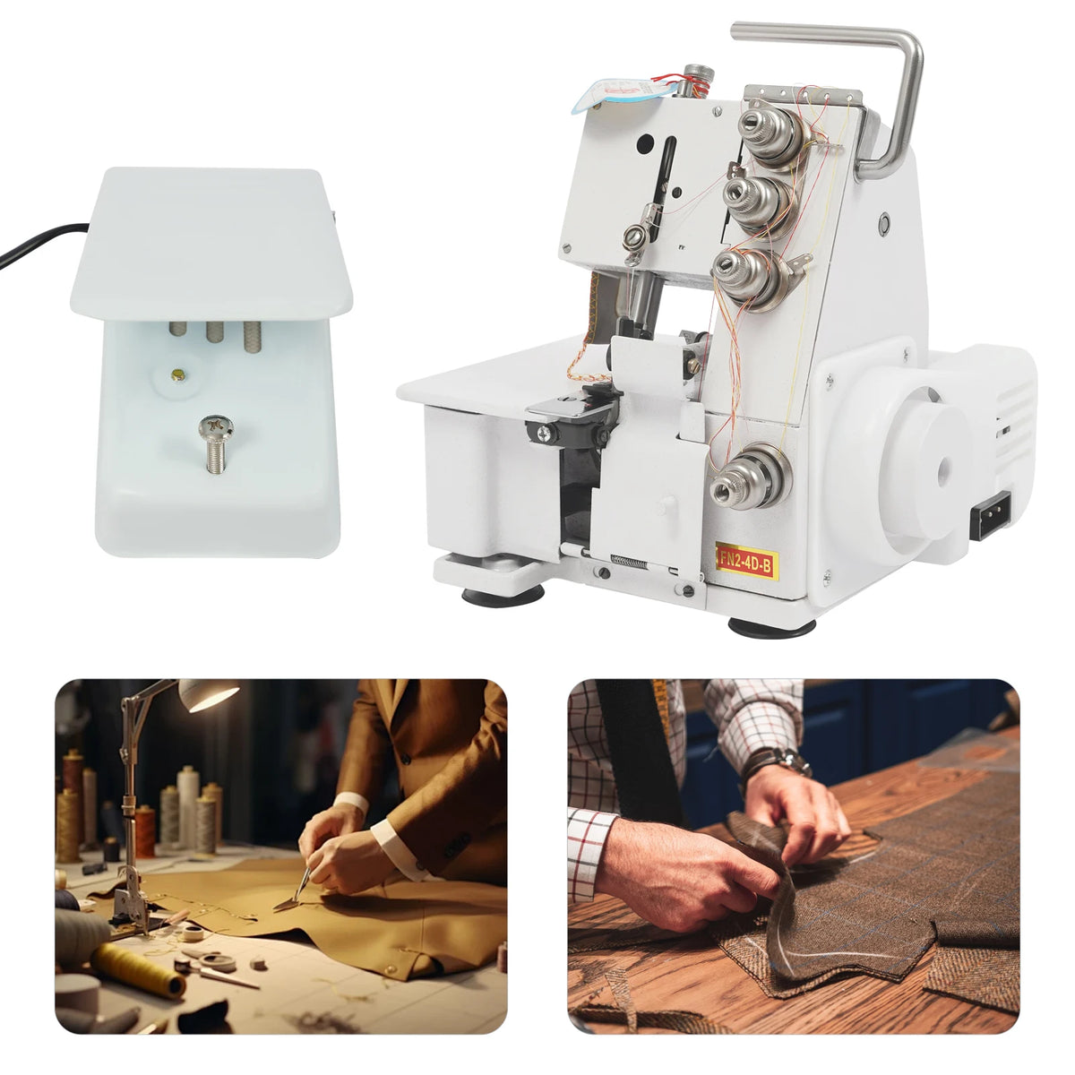 Bymaocar 100W Overlock Machine, 4-Thread Electric Sewing Machine