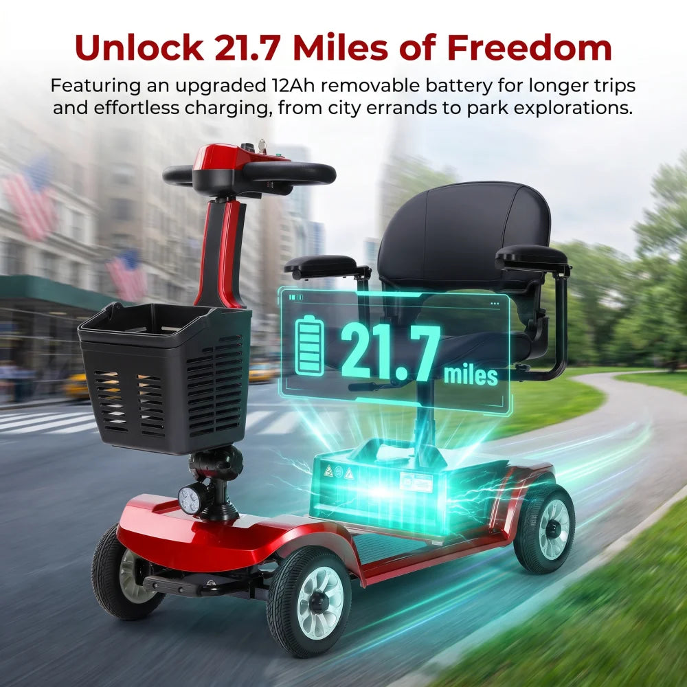 Unificare Red Portable Folding Mobility Scooter