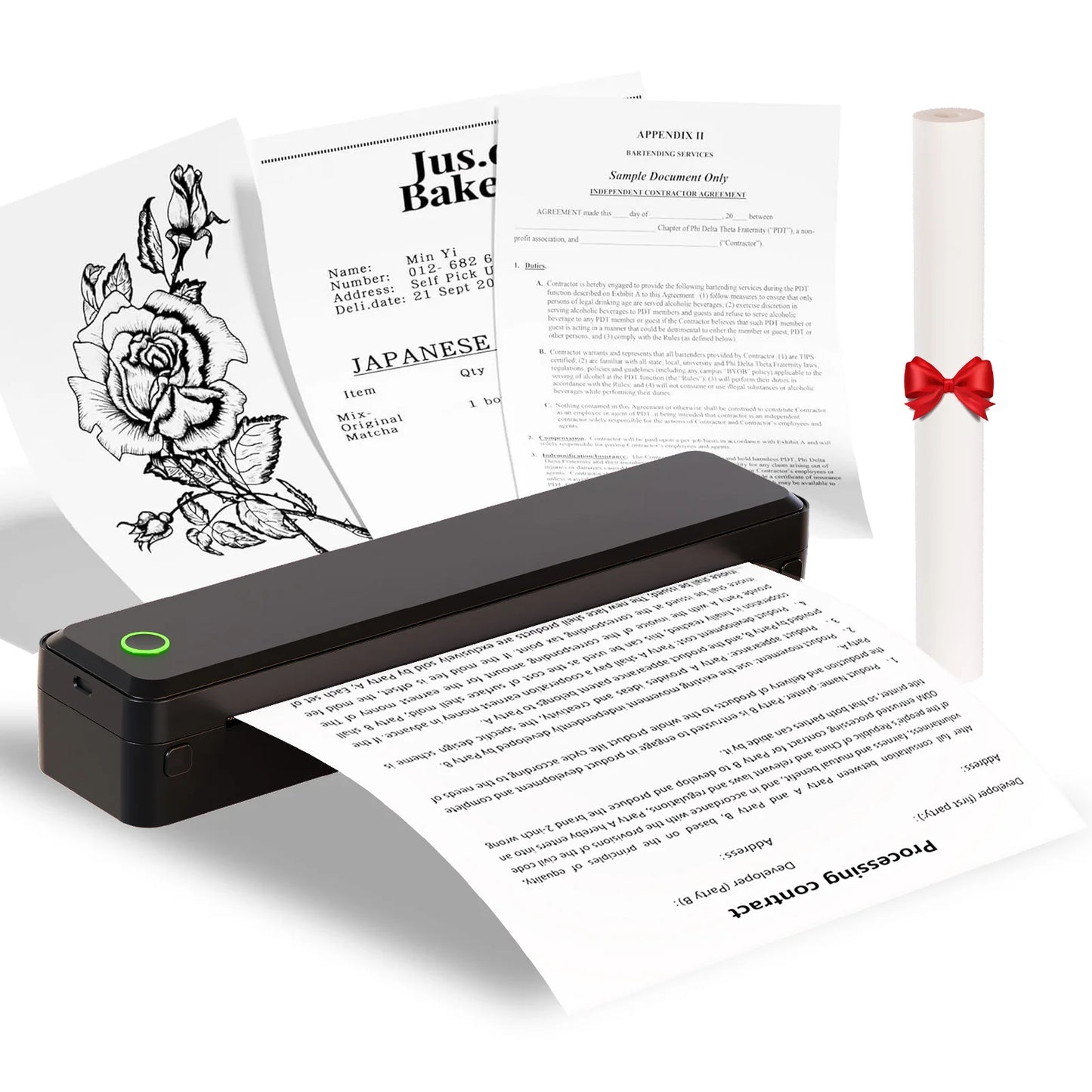 Portable Printers Wireless Inkless Thermal