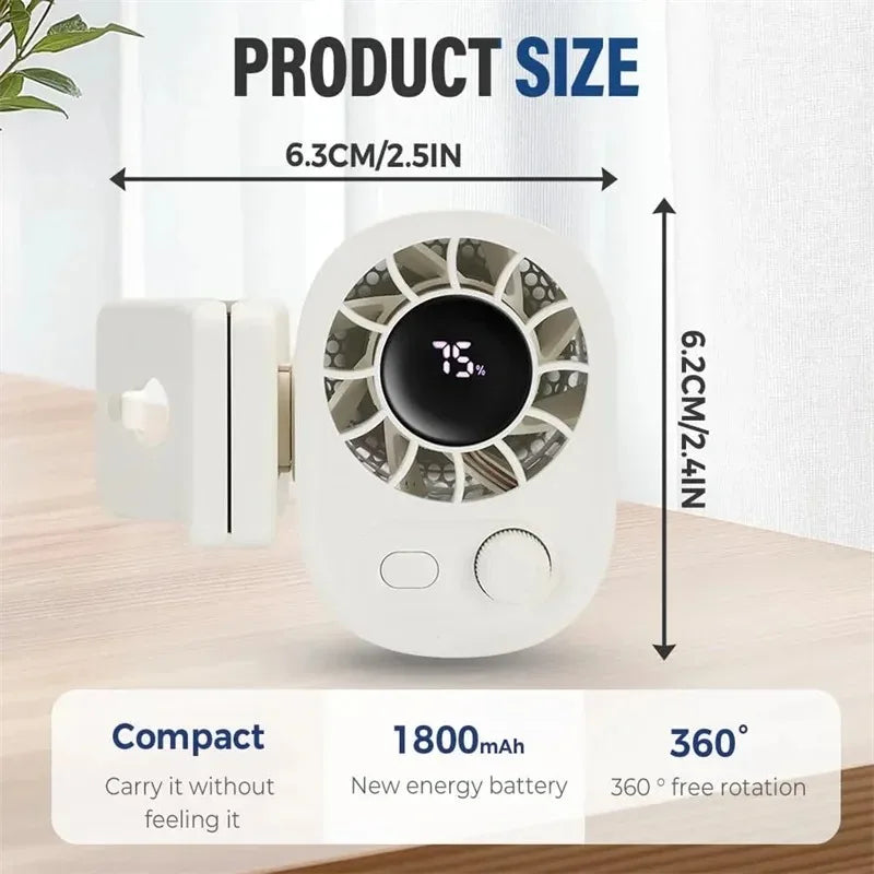 Clip-On Car Fan 360° Rotatable 100-Speed