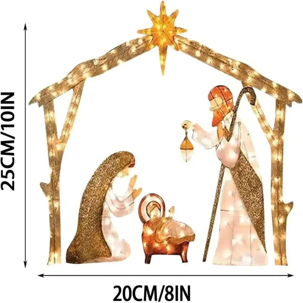 AEHOME 5.5FT Outdoor Lighted Nativity Scene Waterproof