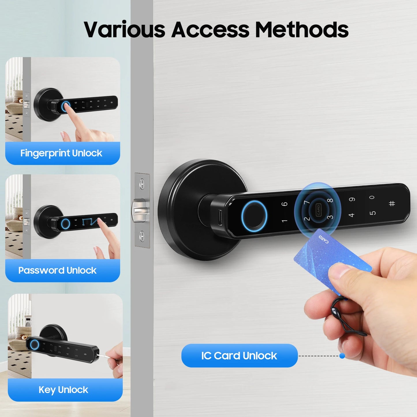 Smart Door Handle Lock Fingerprint Password