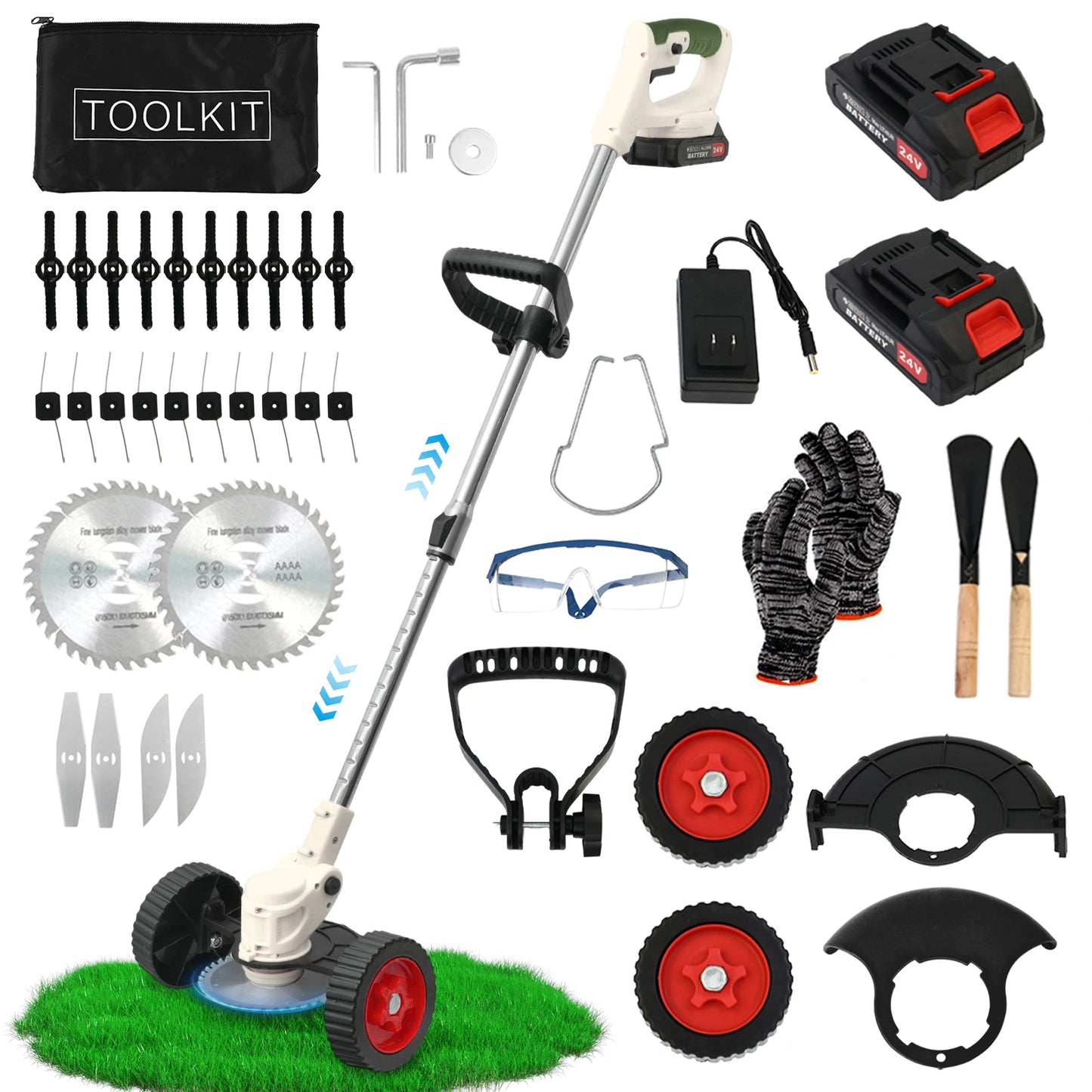 21V Cordless Grass Trimmer Electric 3-in-1 Lightweight