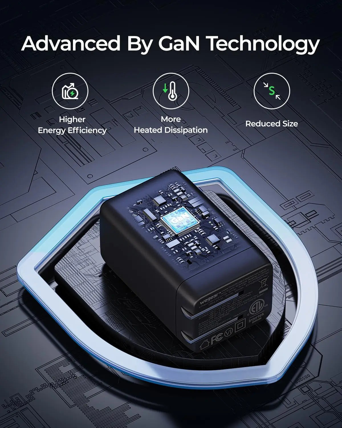 WEGEAR 67W USB C Charger 3-Port GaN Fast Charging Block