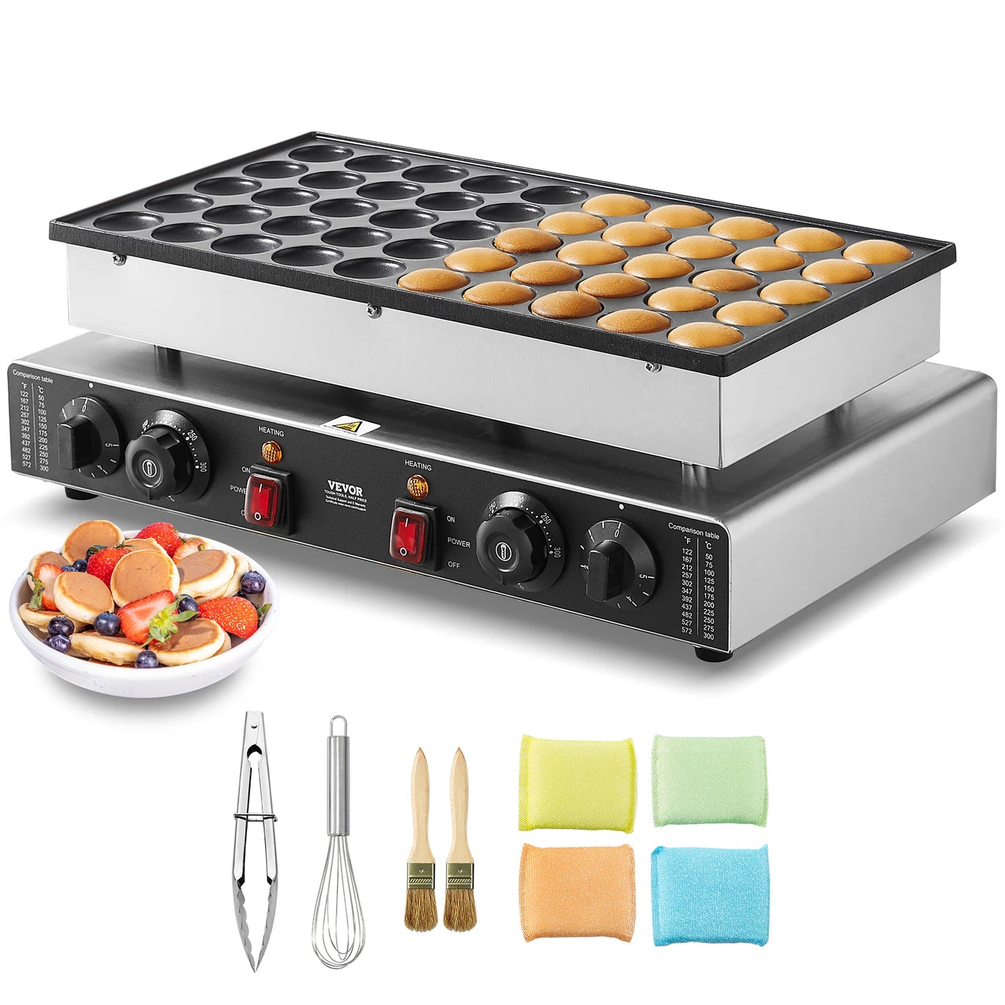 SucceBuy 50Pcs Mini Dutch Pancake Maker, Waffle Maker