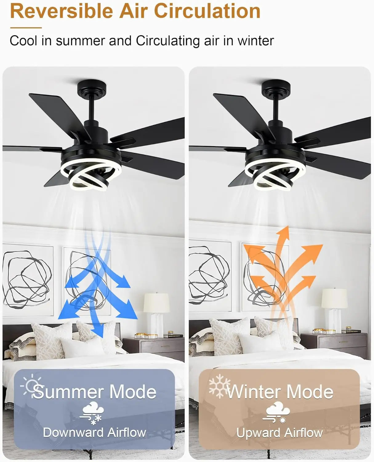 52" Chandelier Ceiling Fan with Lights