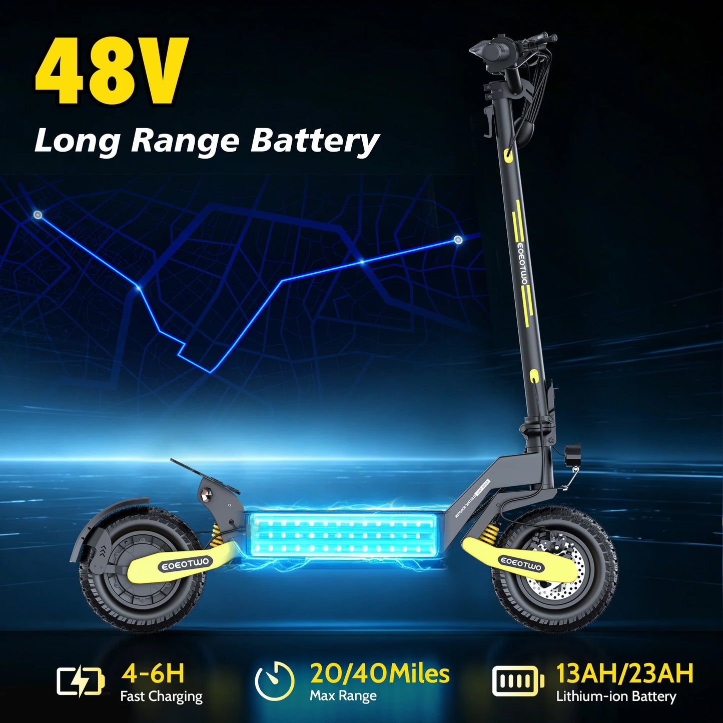 EOEOTWO 1200W Off Road Electric Scooter for Adults