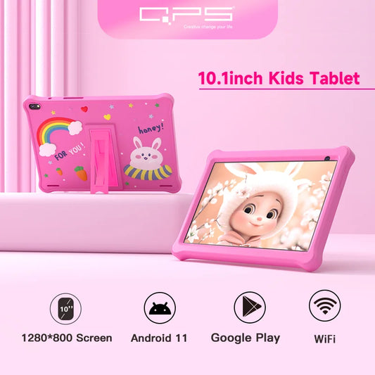 QPS 10 Inch Kids Tablets Android 11 1280*800 HD Ouad Core Wi-Fi