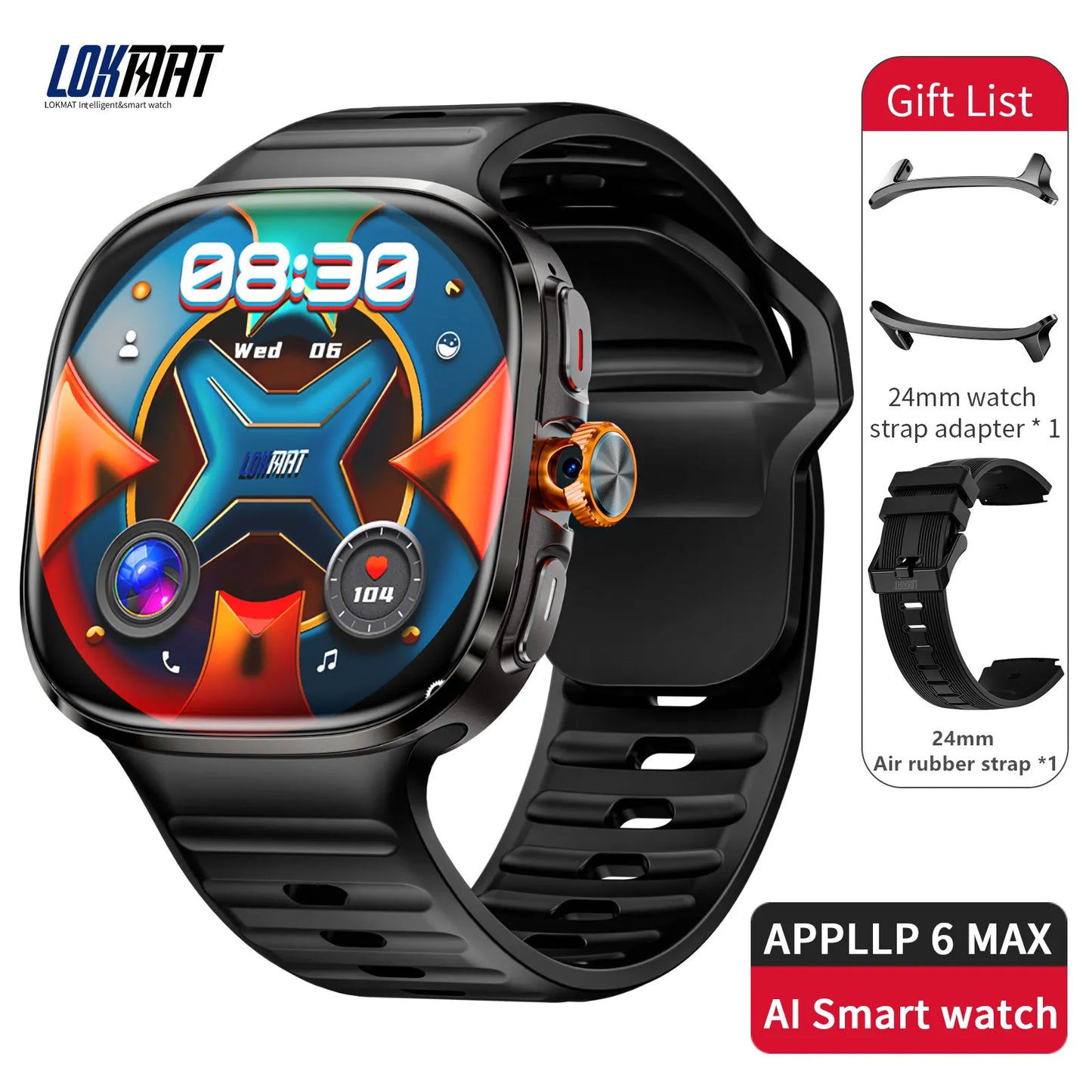 LOKMAT New APPLLP 6 MAX Android Smart Watch Phone