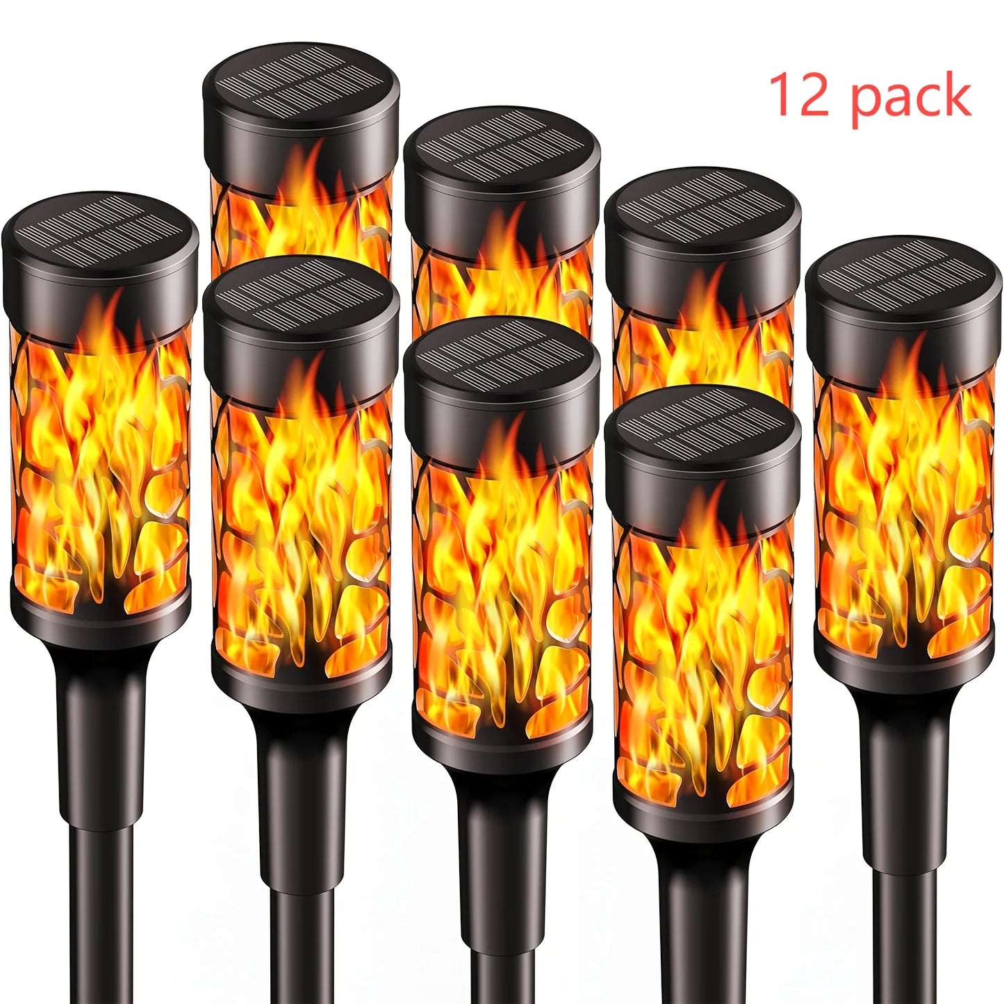 6/12Pack Solar Lights Outdoor, IPX5 Waterproof, Flame Torches