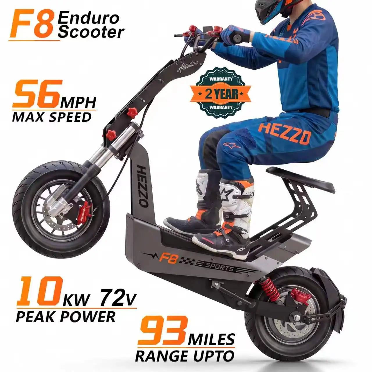HEZZO F8 16" Escooter 10000W 72V Electric Scooter