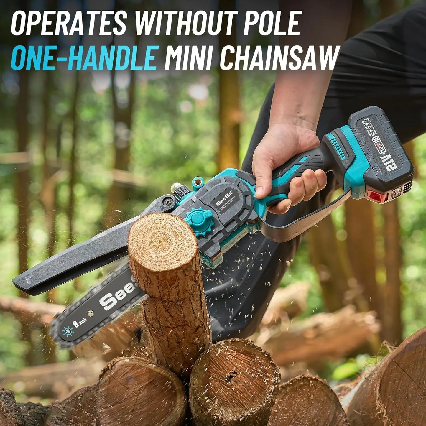 Seesii 2-IN-1 Cordless Pole Saw 8-inch Electric Saws