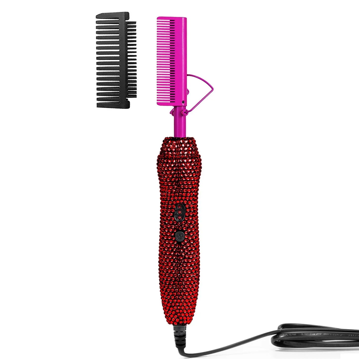 GOIPLE 3-In-1 Electric Hot Press Straightening Curler Comb Set
