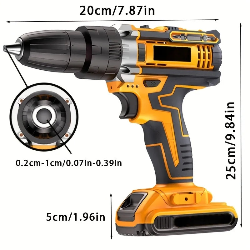 LONGADS 21V Cordless Drill/Driver Kit, 2 Speed, Keyless 3/8"