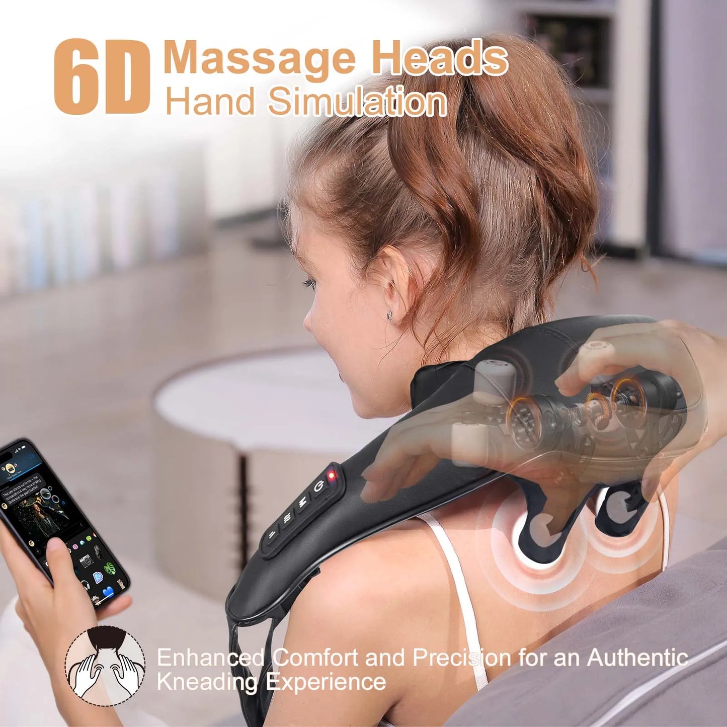 Masgre Shiatsu Back Neck Massager Cordless Shoulder Massager