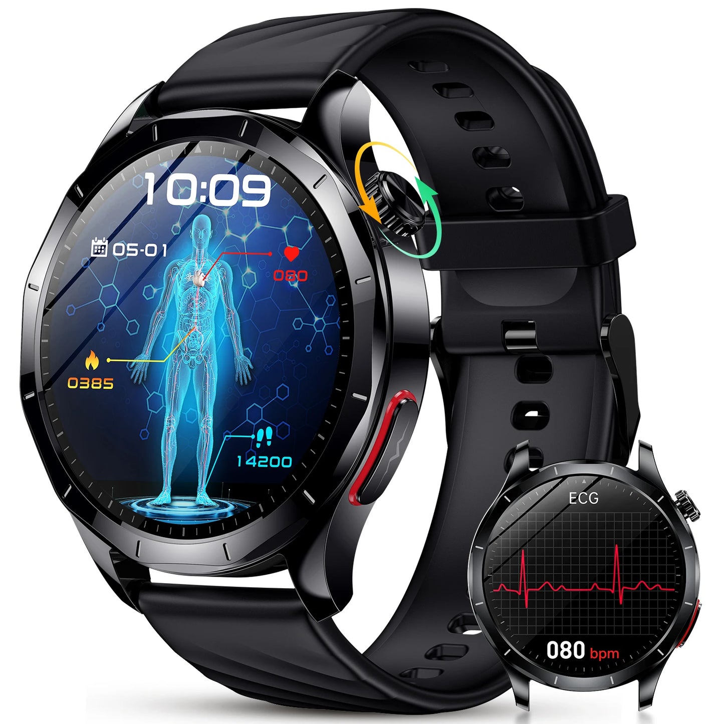 Marsyu ECG+PPG Health Diagnosis Smart watch Men's, Women's