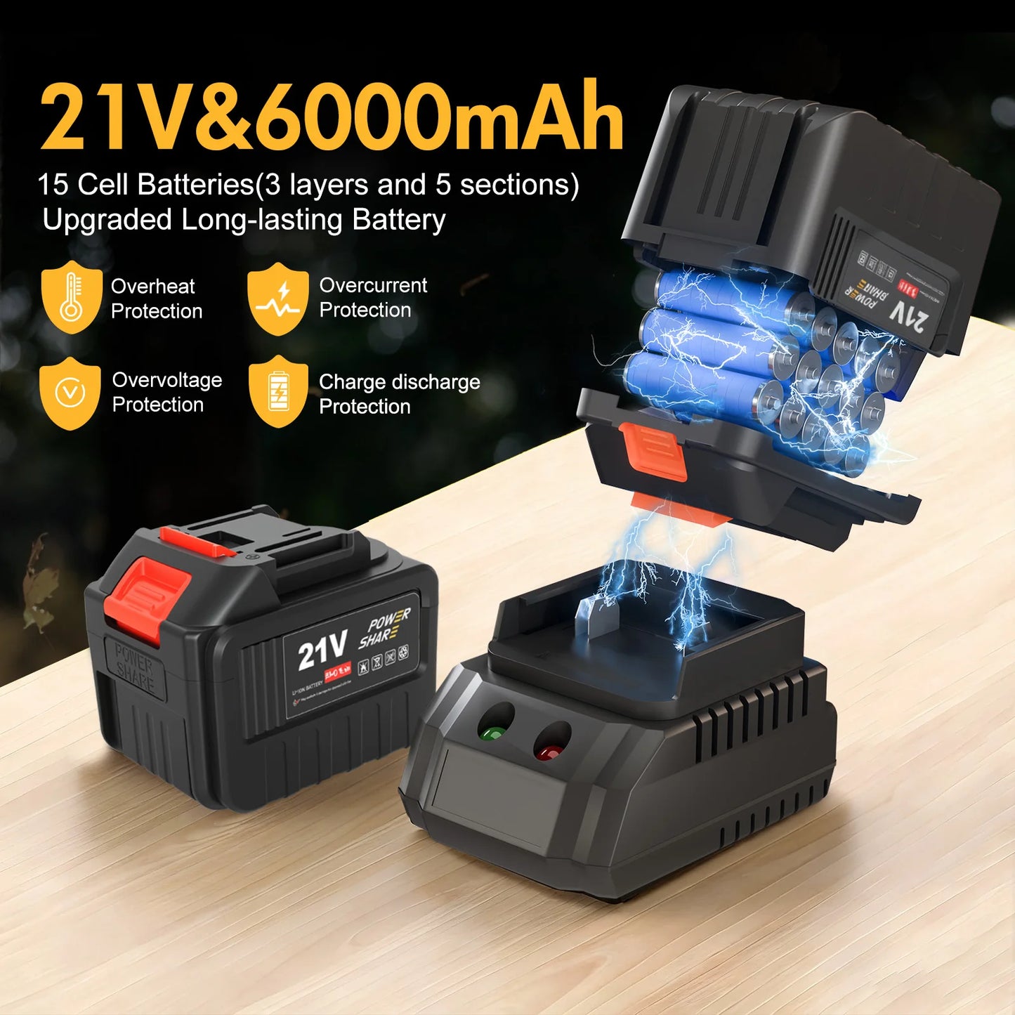 21V Cordless Leaf Blower Electric Air Blower