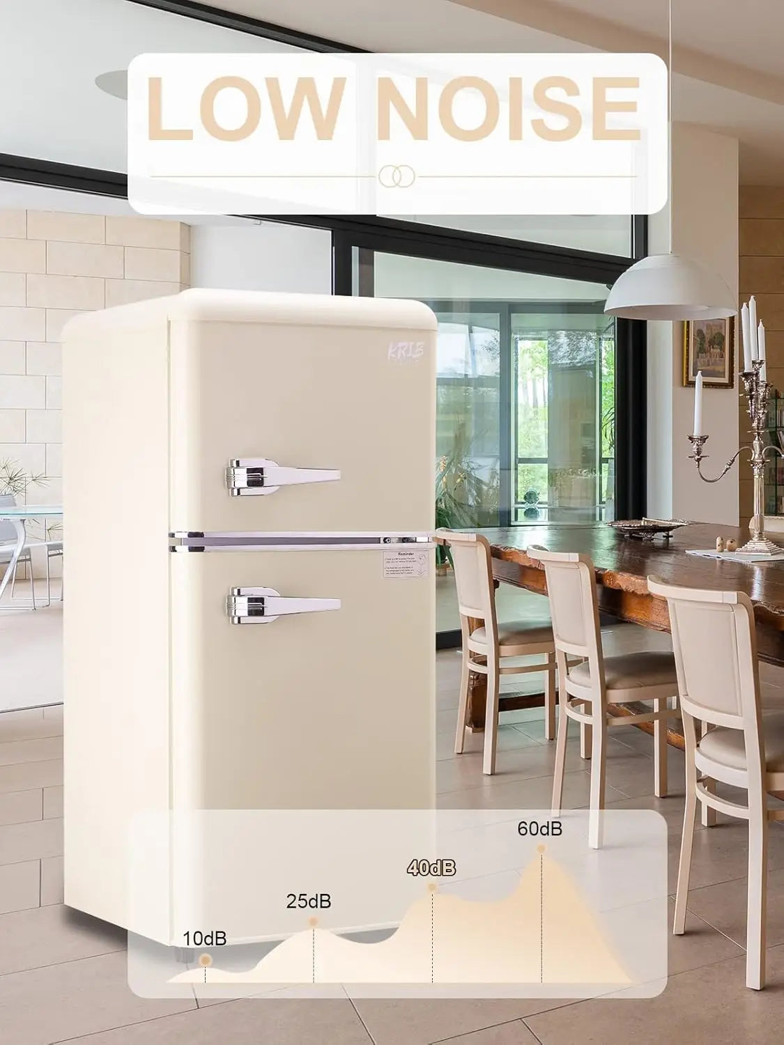 KRIB BLING 3.2 Cu.ft Compact Refrigerator, Mini Fridge with Freezer