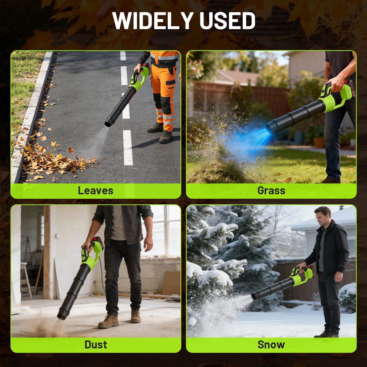 580CFM Cordless Leaf Blower Handheld 180MPH 30000 RPM