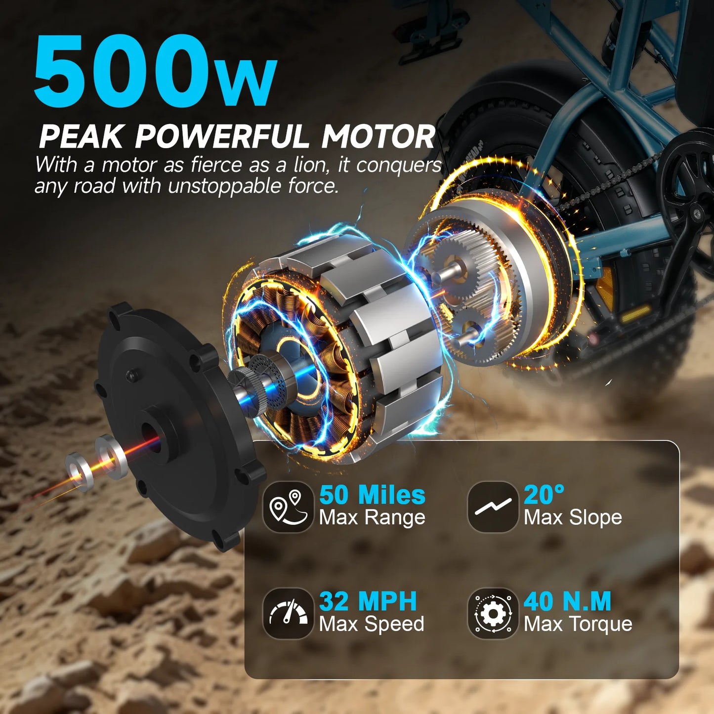 500W Mountain Ebike 36V 13Ah Lithium Battery