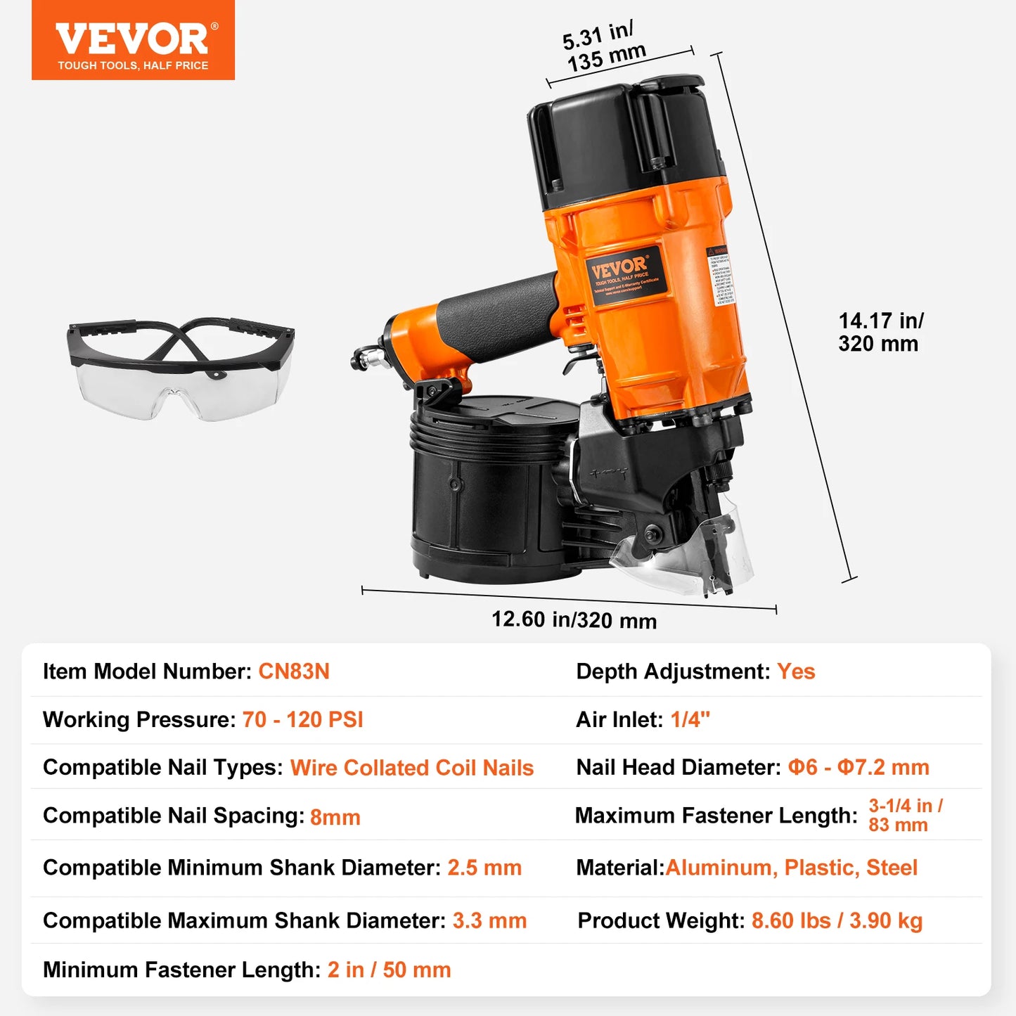 SucceBuy Coil Siding Nailer, Nail Gun