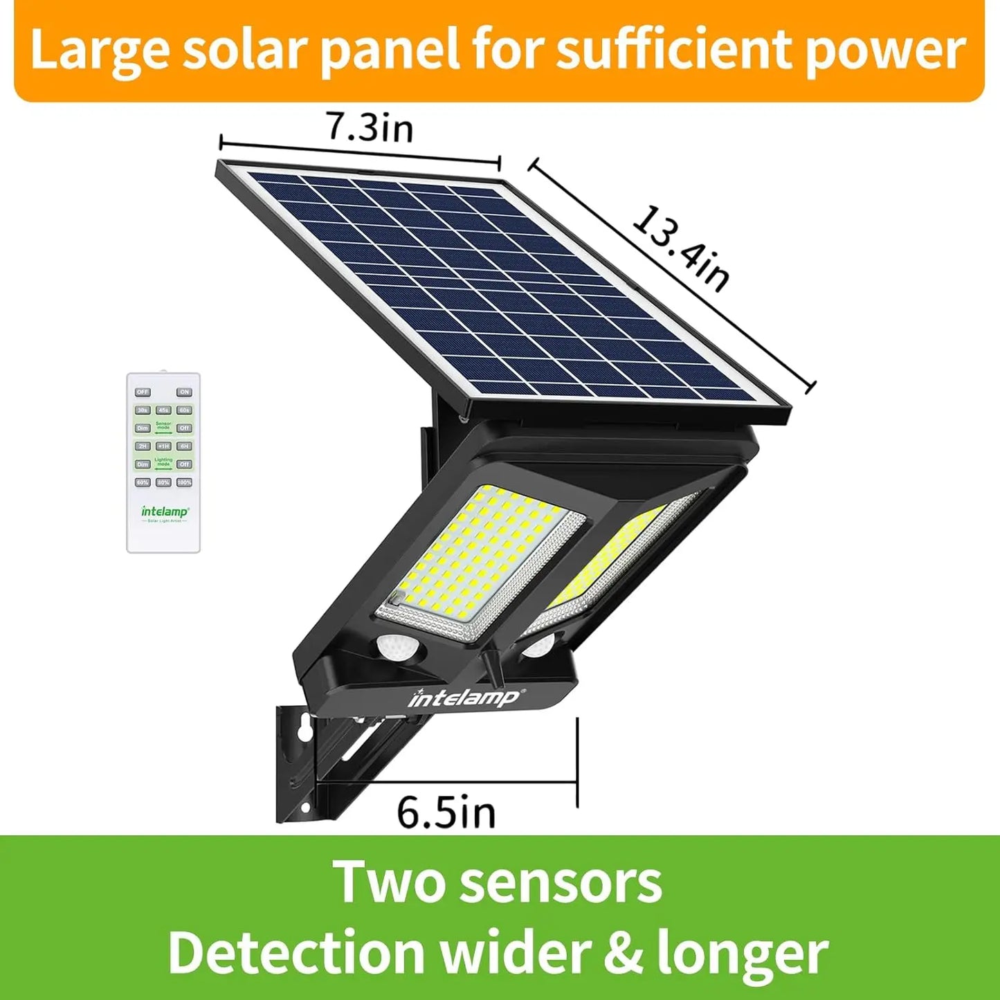 Intelamp 12500mAh 3000LM Solar Street Lights Lamp Outdoor