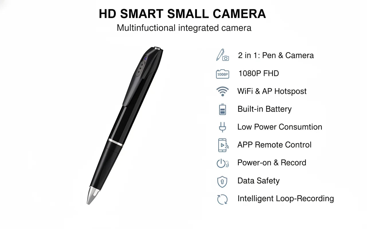 1080P HD Mini Pen Camera 300mAh Rechargeable Portable Video Recorder