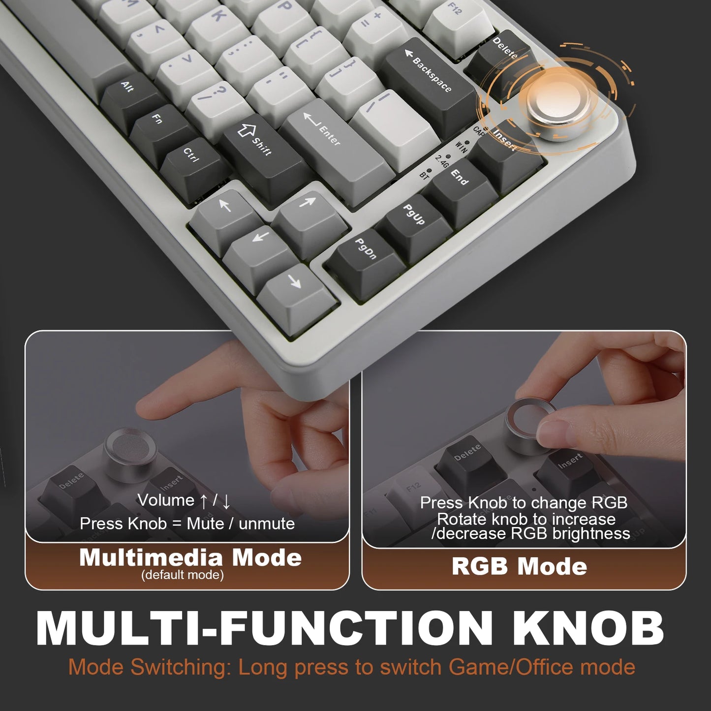 YUNZII B75 PRO 82-Key Wireless Mechanical Gaming Keyboard