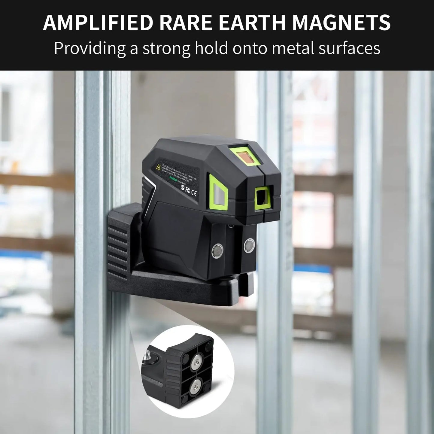 FIRECORE 5-Point Green Laser Level with Magnetic Base