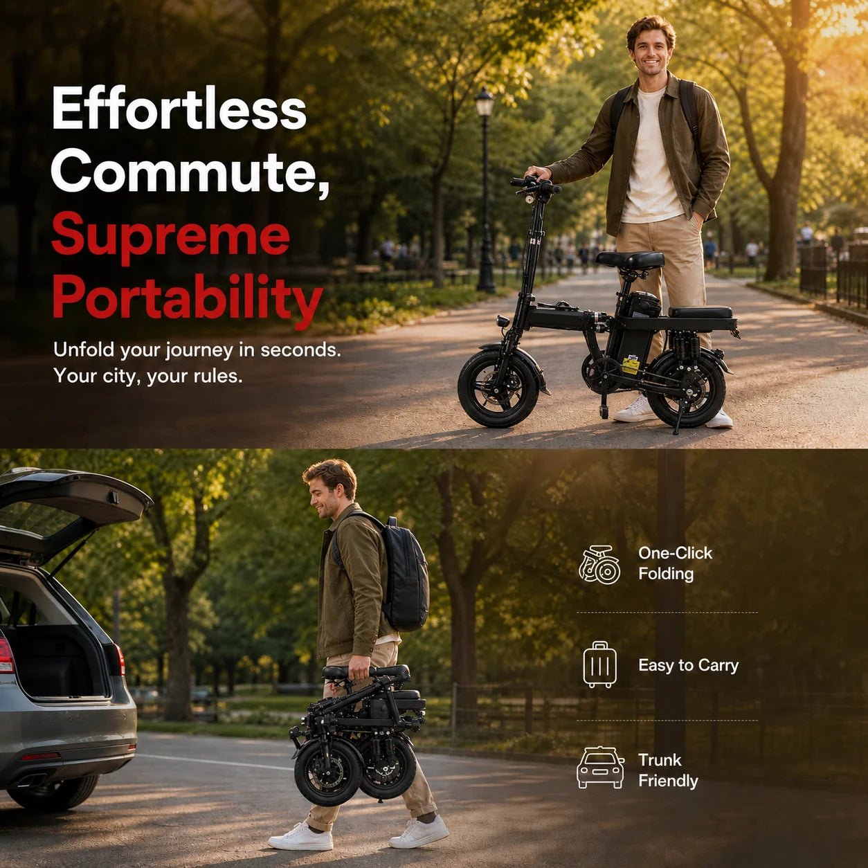City Glide Foldable Electric Bicycle for adults