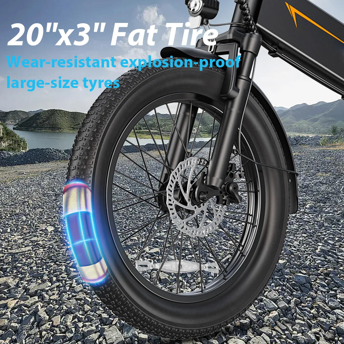 DYU A20 750W（peak 1200W） Electric Bike Folding E Bike 48V 20" Adult Fast Commuter Bicycle 45km/h