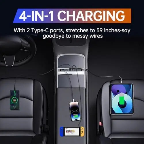 YTYIN Portable Charging Hub for Tesla Models Y & 3