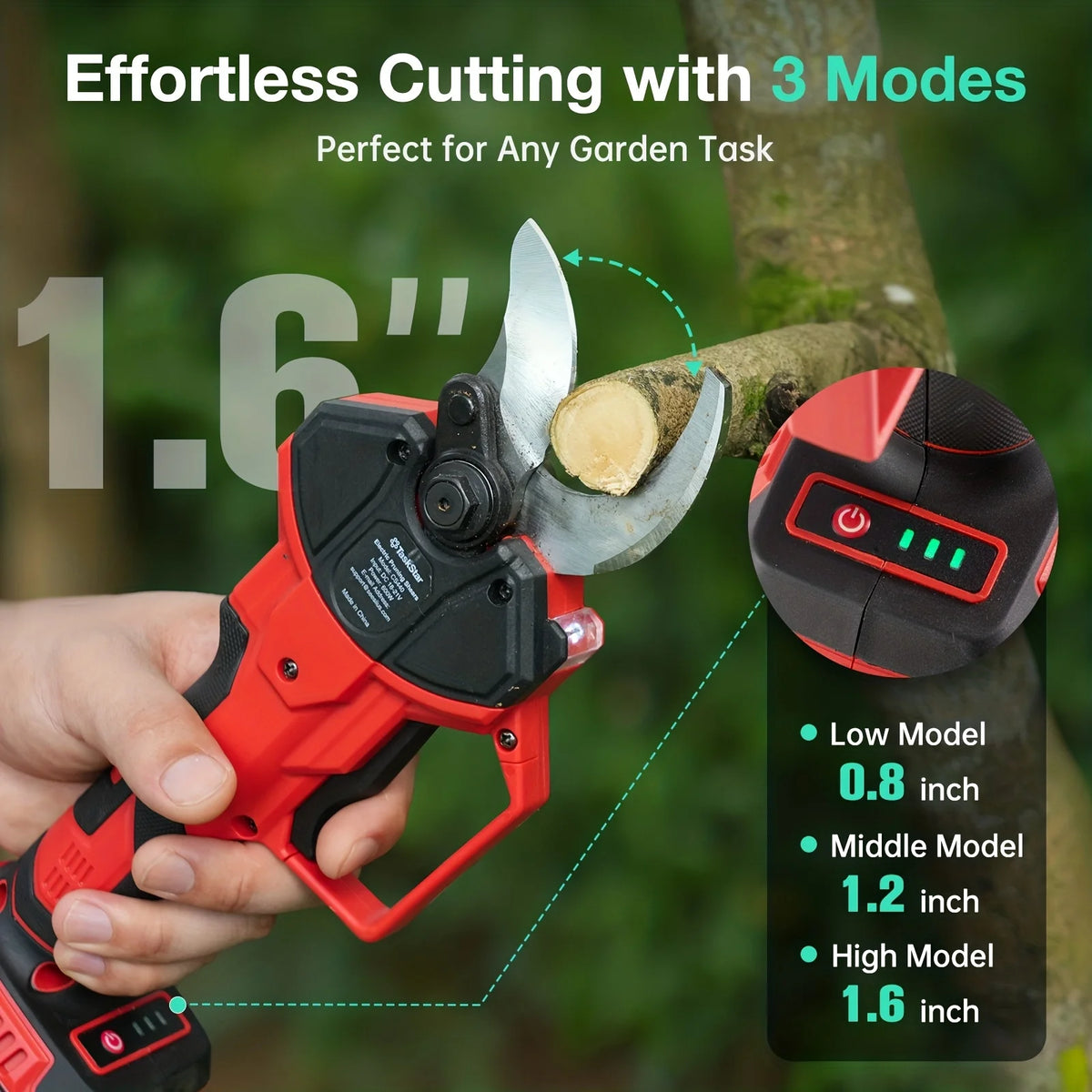 Taskstar Electric Scissors 600W Brushless Motor Cordless Pruning Shears