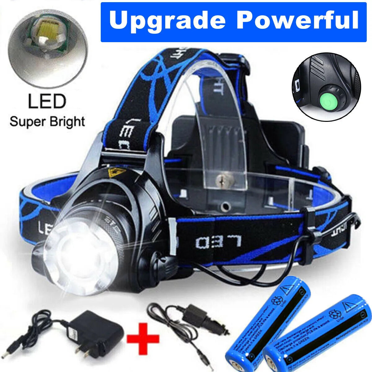 Rechargeable LED Headlamp, Bright Head Light Set