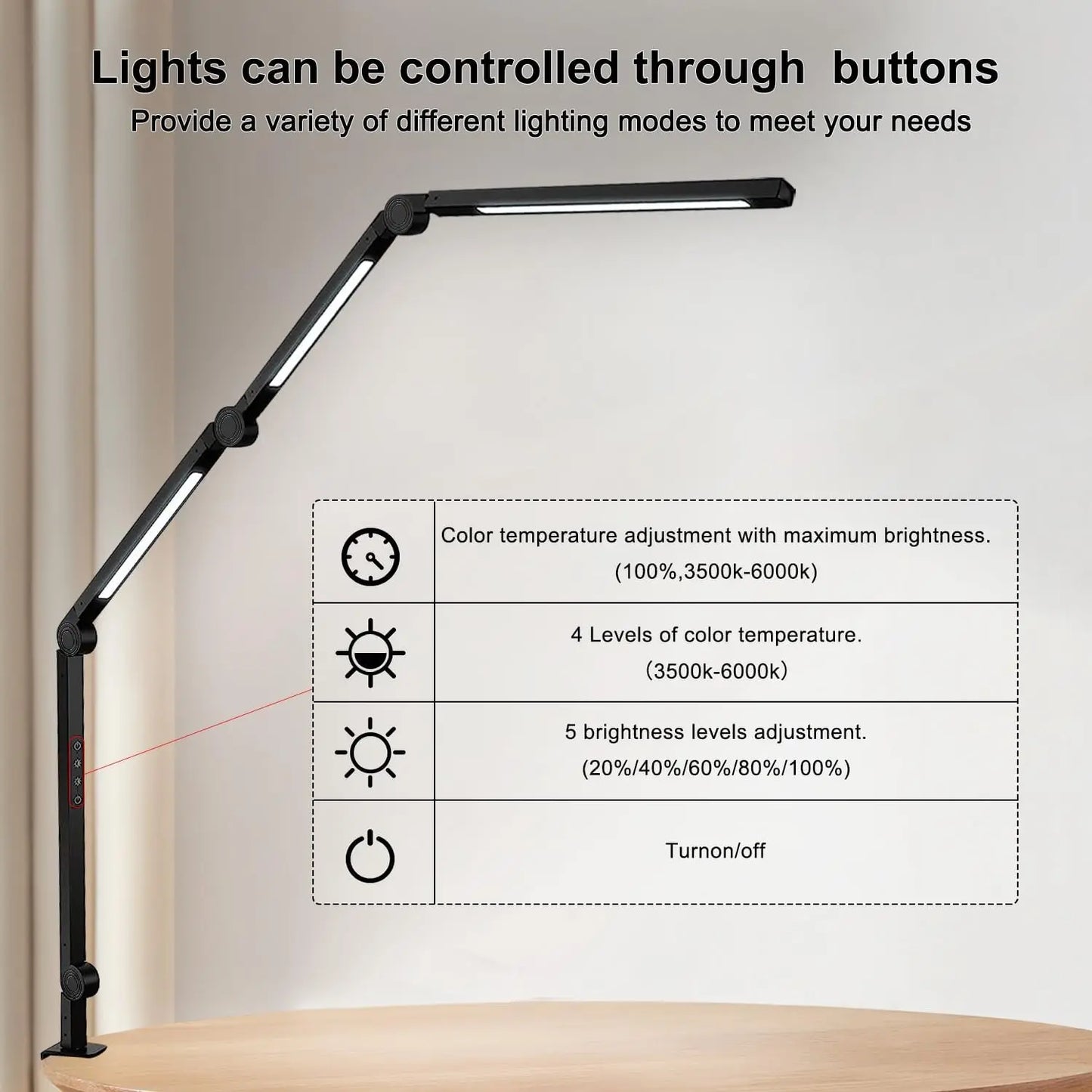 LED Desk Lamp with Clamp Flexible