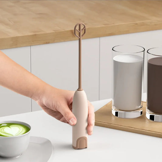 Electric Egg Whisk Hot Chocolate Mixer Battery-powered Mini Milk Frother Handheld Foam Maker One-key Start Detachable Wireless