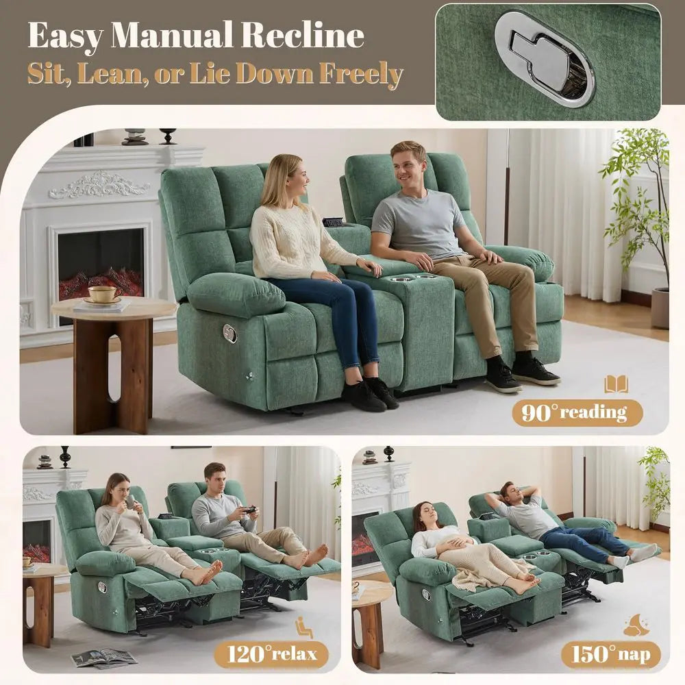 Leather Living Room Furniture Set Reclining Sofa Set Loveseat