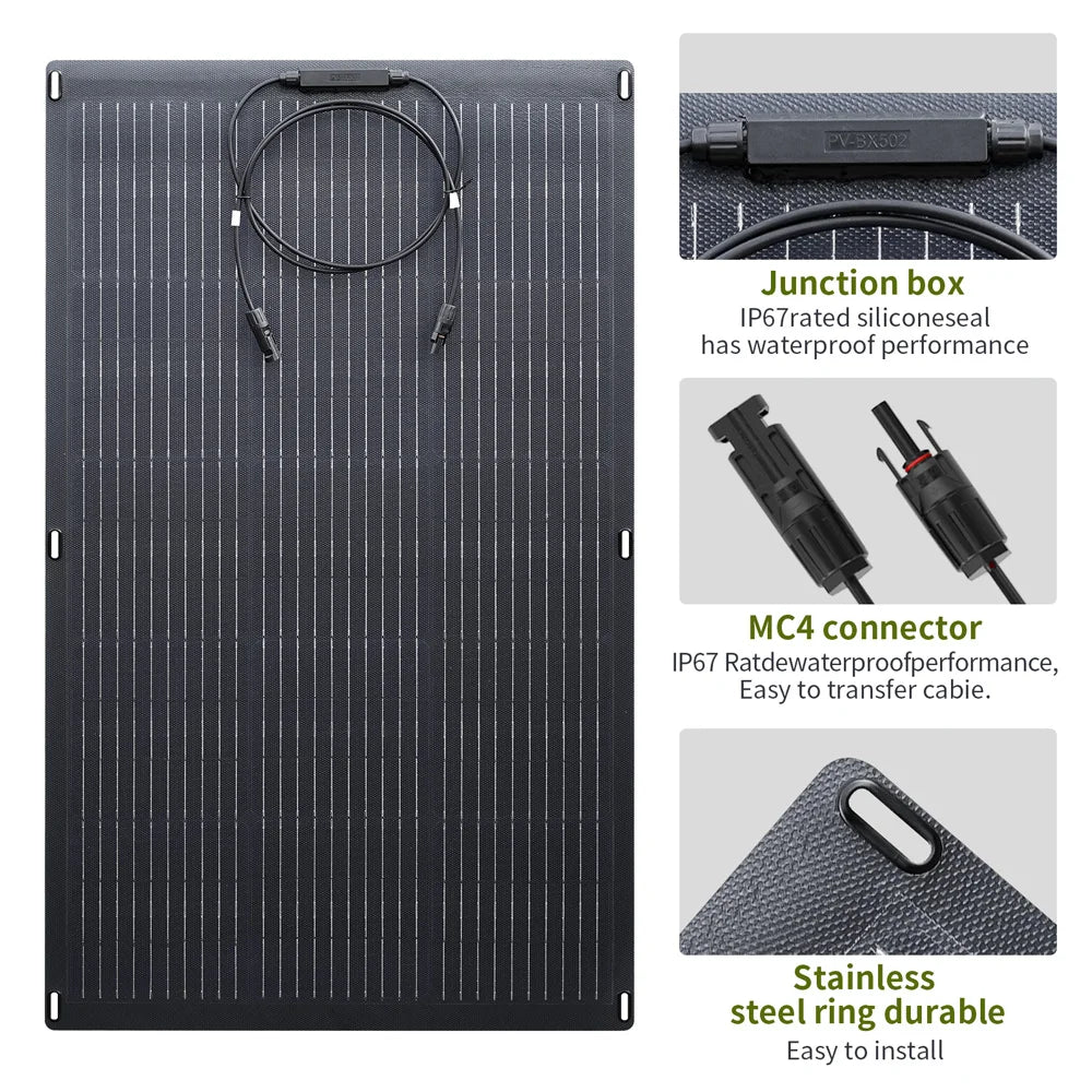 ALLPOWERS Flexible Solar Panel 100W Monocrystalline