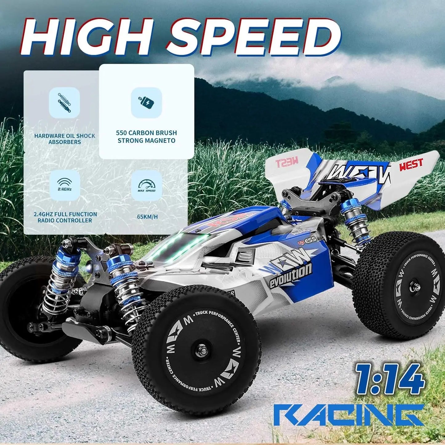 WLtoys144011 1/14 4WD RC Cars for Adults , Max 43 Mph Off-Road