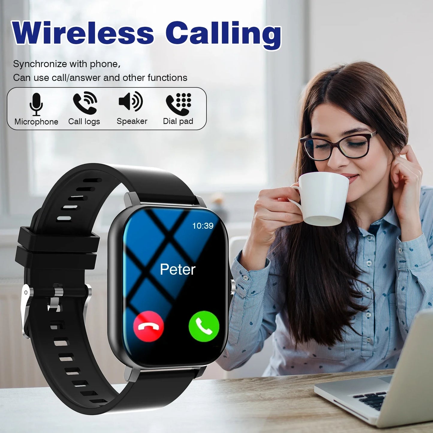 Odelettevcy Smartwatch, Wireless Calling/Dialing