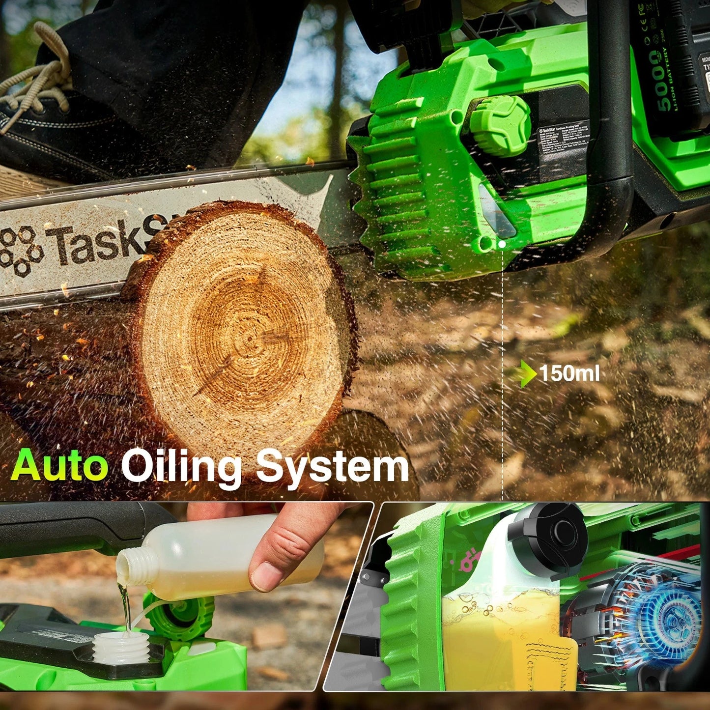 TaskStar 16 Inch Brushless Chainsaw Automatic Oiling