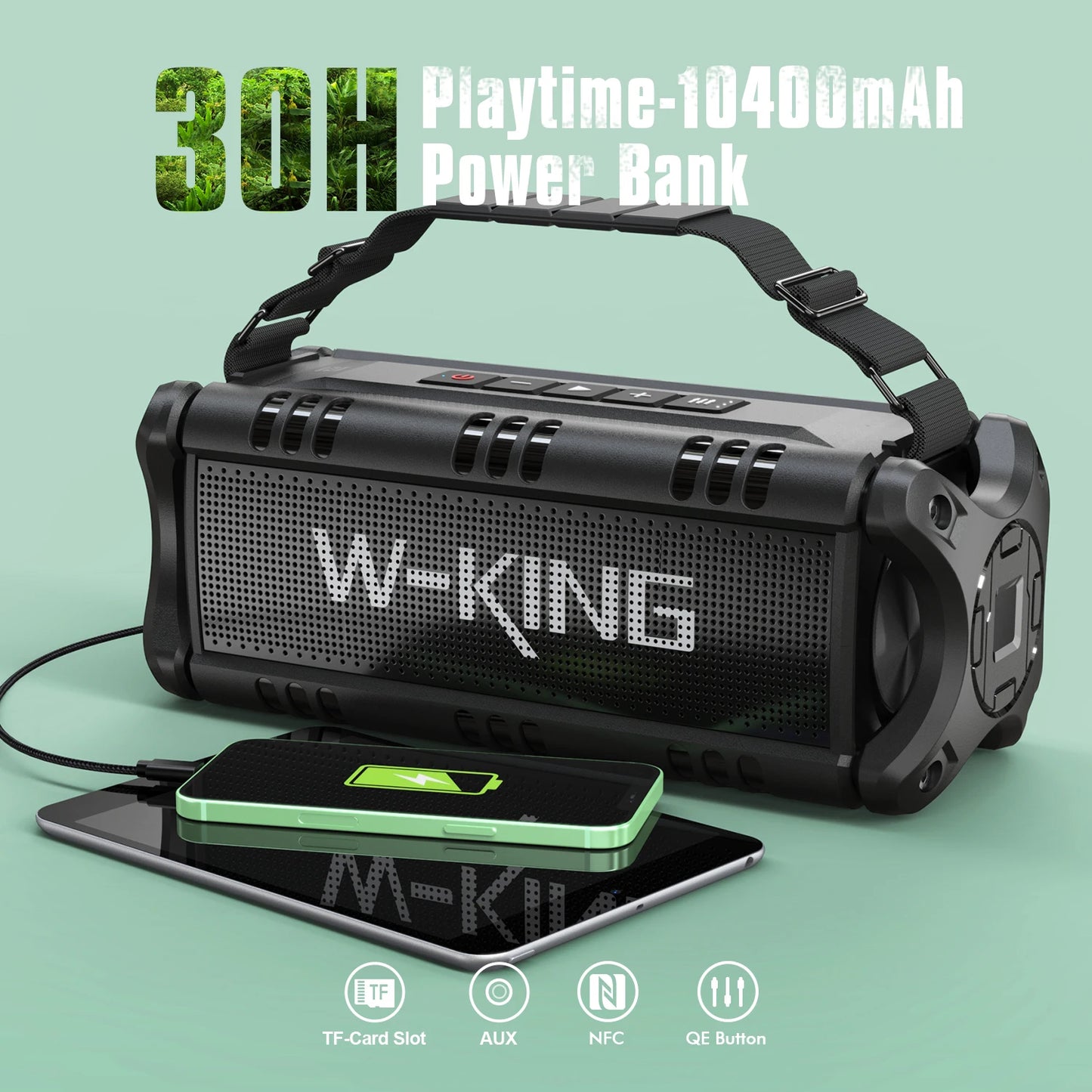 W-KING Bluetooth Speaker, 90W Peak 50W RMS